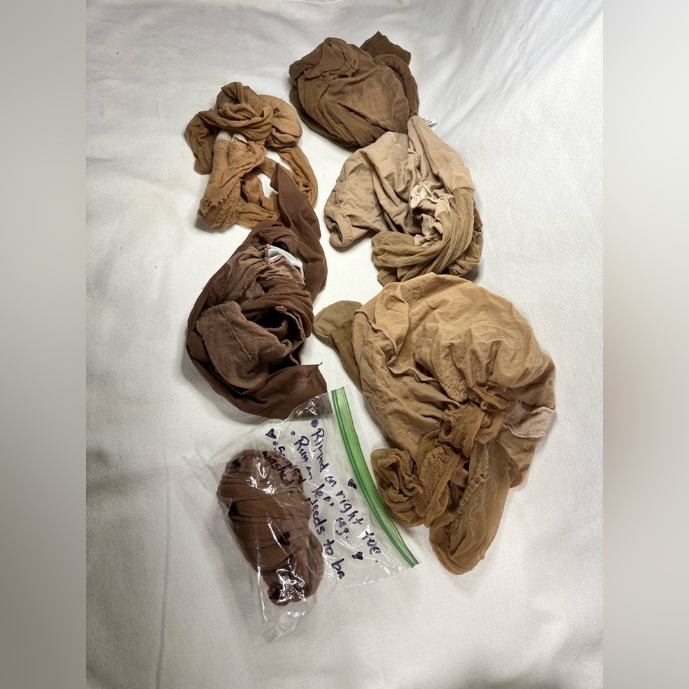****** lot of 6 tan and nude Nylons Pantyhose stockings Tights ******